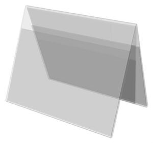 Workshop Series 7 x 5 Acrylic Table Tent for Desktops, Double-sided - Clear