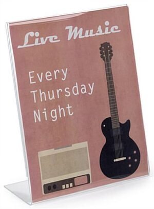 Workshop Series 8 x 10 Acrylic Sign Holder with Slant Back Design - Clear