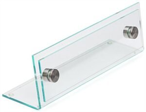 Workshop Series 8 x 2 Acrylic Name Plate with Slant Back Design - Clear