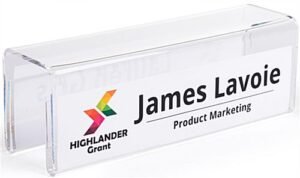 Workshop Series 8.5”w x 2.5”h 2-Sided Cubicle Name Tag Holder for 1.5" Walls - Clear