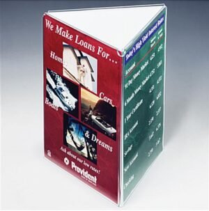 Workshop Series 8.5 x 11 Acrylic Sign Holder, 3 Sided with Open Center - Clear