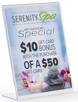 Workshop Series 8.5” x 11” Acrylic Sign Holder, Slant Back, Non-Glare Finish - Clear