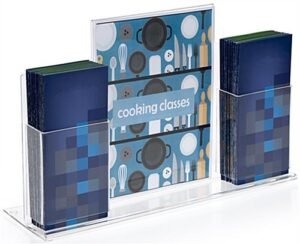 Workshop Series 8.5 x 11 Acrylic Sign Holder w/ (2) Brochure Pockets, T-style - Clear