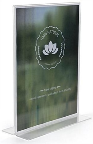 Workshop Series 8.5 x 11 Acrylic Table Sign Holder, Bottom Insert, T-style - Clear