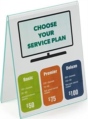 Workshop Series 8.5” x 11” Acrylic Table Tent, Side Insert, Double Sided - Clear