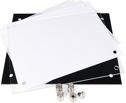 Workshop Series 8.5 x11 Office Door Sign w/ Acrylic Plates, Standoffs & Film - Black - Image 3
