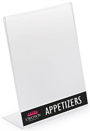 Workshop Series 8x10 Acrylic Sign Holder w/Slant Back Design, Custom Printed - Clear