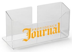 Workshop Series Acrylic Newspaper Display for Tabletop, Custom Printed - Clear