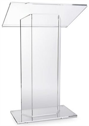 Workshop Series Acrylic Podium for Floor, Large Reading Surface - Clear