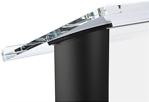 Workshop Series Acrylic Podium with Aluminum Sides, Clear Front Panel - Black - Image 3