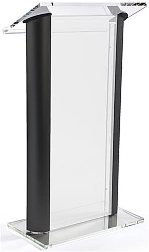 Workshop Series Acrylic Podium with Aluminum Sides, Frosted Front Panel - Black