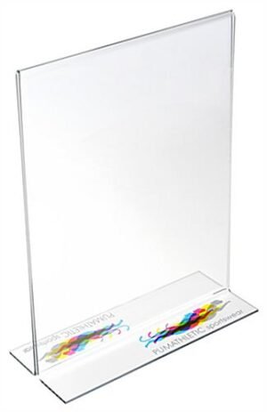 Workshop Series Custom UV Printed 8.5 x 11 Acrylic Table Sign Holder, T-style - Clear