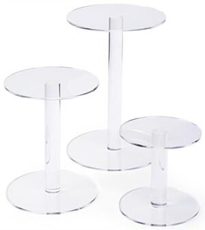 Workshop Series Round Acrylic Risers, Set of 3 Sizes – Clear