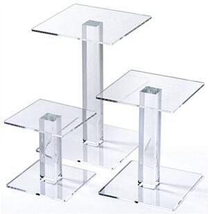 Workshop Series Square Acrylic Risers, Set of 3 Sizes - Clear