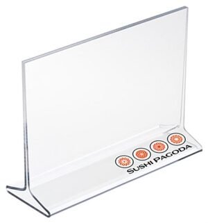 Workshop Series T-Style 7x5 Acrylic Sign Holder for Tabletops w/UV Printing - Clear