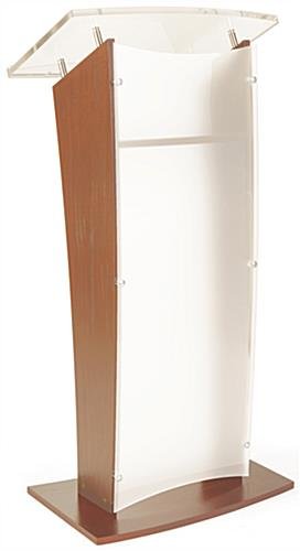 Workshop Series Wood Podium w/ Frosted Acrylic Front Panel & Reading Surface - Maple