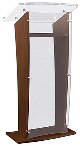 Workshop Series Wood Podium with Acrylic Front Panel, 48.75" tall - Mahogany