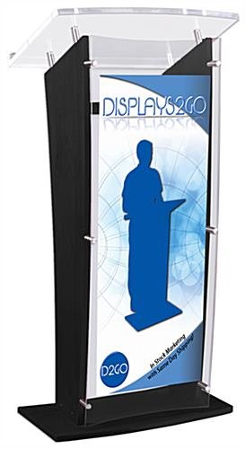 Workshop Series Wood Podium with Acrylic Panel, Full Color UV Custom Graphics - Black