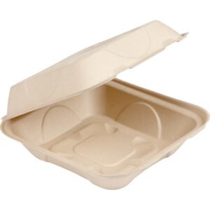 World Centric Compostable Container, 8"L x 8"W, 100 ct