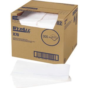 WypAll X70 Foodservice Towels, 12-1/2"L x 23-1/2"W, White, 300 ct