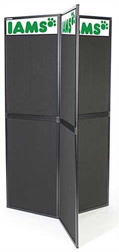 Y-Shaped Floor Standing Hook & Loop Display Board, 6 Panels, Custom Headers - Black
