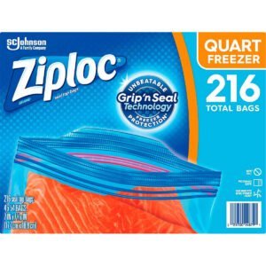 Ziploc Seal Top Freezer Bags, Quart, 216 ct