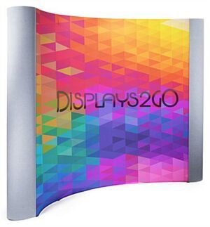 10’ Coyote Popup Trade Show Backdrop w/ Custom Graphics & End Caps – Light Gray