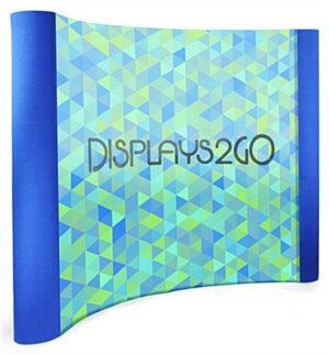 10’ Coyote Popup Trade Show Banner Backdrop w/ Custom Graphics & End Caps - Blue