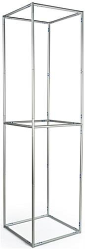 10' Tall Square Trade Show Tower Display, Portable - Silver