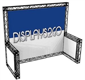 10' x 10’ Trade Show Truss Booth with Sidewalls, Double-Sided Graphics - Black