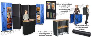 10x10 Trade Show Booth Kit w/ Counter, 2 Banner Stands & Hook-and-Loop Display Board