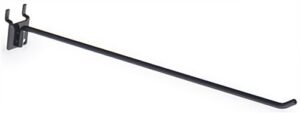 12” Peg Hook for up to 1/8" Thick Metal Pegboard, 1" On Center, Metal - Black