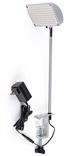 12 Watt Display Spotlight with Adjustable Clamp-on Base for Trade Show Use - Silver