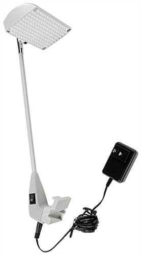 12 watt Display Spotlight with Adjustable Clamp-on Base for Trade Show Use - Silver