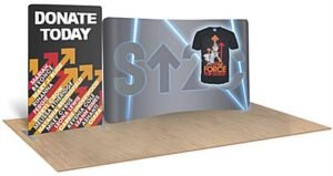 15' Trade Show Display w/ 2 Backdrops, Custom Graphics, Portable