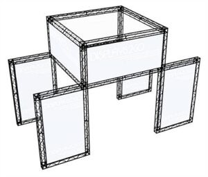 20’ x 12' Trade Show Truss Booth & Header, Travel Cases - Black