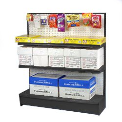 48"w Gondola Shelving w/ (2) Shelves and (10) 6-Inch Peg Hooks - Black