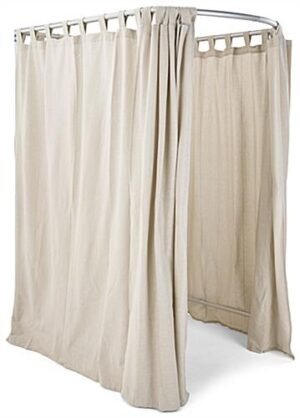 48" x 60" x 84.5" Aluminum Dressing Room Frame w/ Wheels, Portable Design - Silver