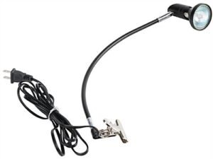 50 Watt Halogen Spotlight for Banner Stands, Stainless Steel Arm and Clamp - Black