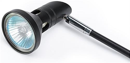 50 Watt Halogen Spotlight for Banner Stands, Stainless Steel Arm and Clamp - Black - Image 2