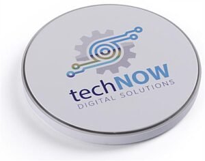 5W Wireless Charging Pad, USB Port, Custom Printed, Corporate Gift - White
