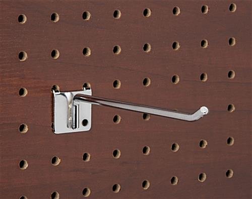 6” Peg Hook for 1/4” Thick Wood Pegboards, 1” On-Center, Metal - Chrome - Image 2