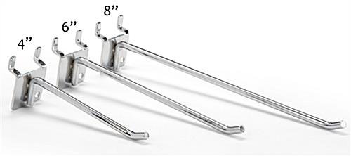 6” Peg Hook for 1/4” Thick Wood Pegboards, 1” On-Center, Metal - Chrome - Image 3