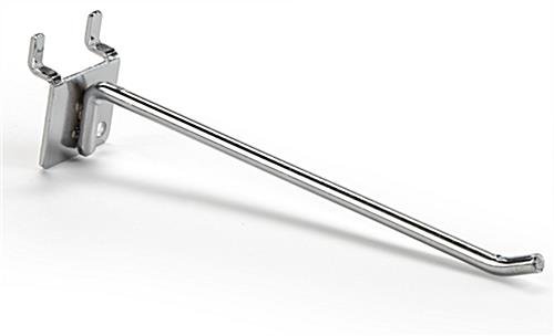 6” Peg Hook for 1/4” Thick Wood Pegboards, 1” On-Center, Metal - Chrome