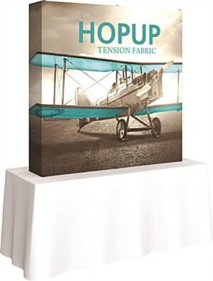 60" Square Tabletop Display Board w/ Custom Printed Graphics Wrap, Hopup Collapsible