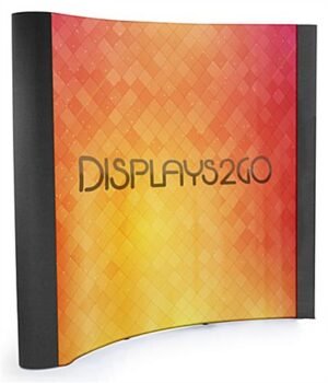 8' Coyote Popup Trade Show Banner Backdrop with Custom Graphics & End Caps - Black
