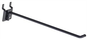 8” Peg Hook for up to 1/8" Thick Metal Pegboard, 1" On Center, Metal - Black