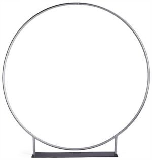 84.5" x 87" Backdrop w/ Round Frame, Snap-Lock Tubing Assembly - Silver