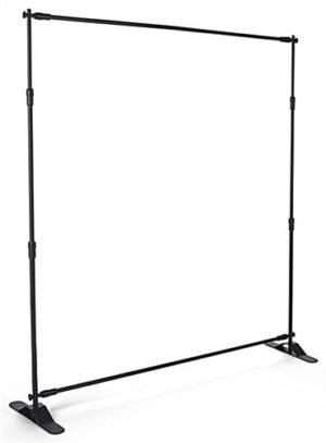 8'h x 10'w Step and Repeat Adjustable Aluminum Tube Frame - Black