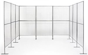 Art Display Grid, U-Shaped, (18) 3' x 3' Panels, Iron Mesh - Silver
